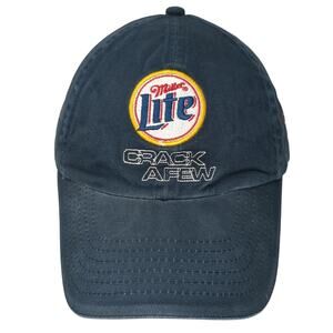 Miller Lite Crack A Few It's Miller Time Slideback Baseball Cap Blue OS 6 Panel